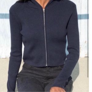 Brandy Melville Arden hoodie knit navy